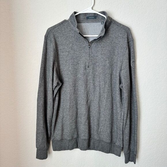 Men’s Turtleson Grey Quarter Zip Soft Cotton Blend Sweater - Size M - EUC - Picture 1 of 6
